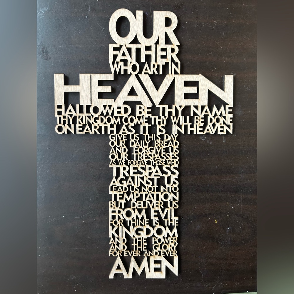 “Our Father” prayer - wood laser cut out